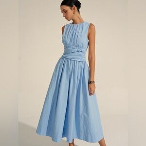 Ruched Waist Maxi Dress L cc22-18